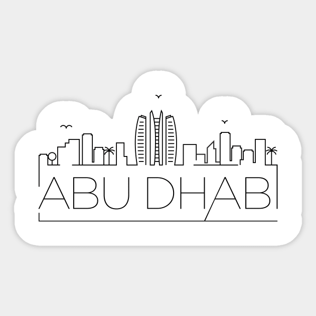 Abu Dhabi Minimal Skyline Sticker by kursatunsal